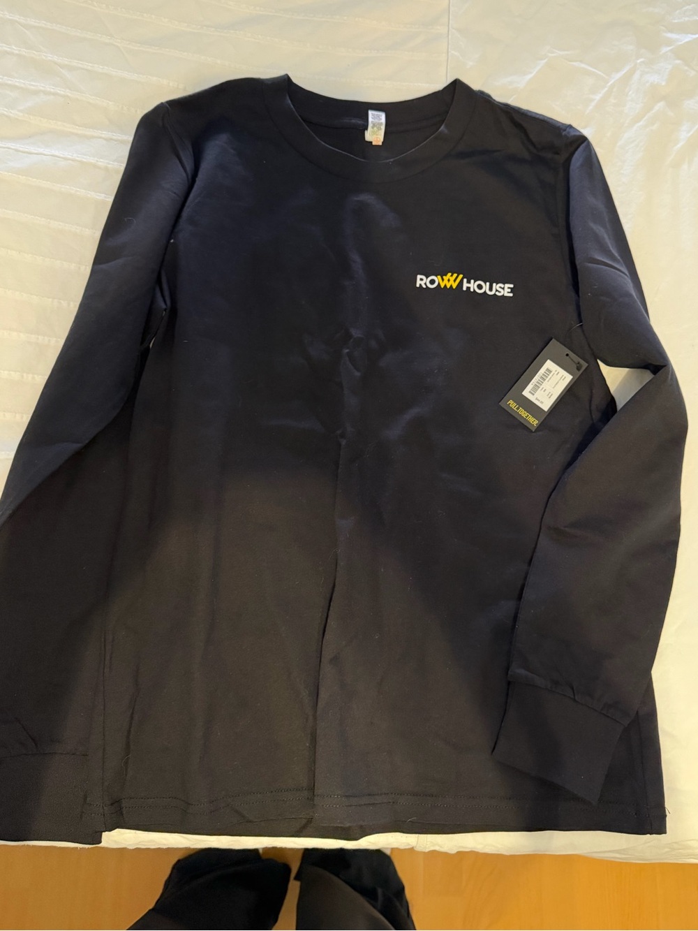 RowHouse Black Long Sleeve Tee with Yellow Logo